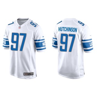 Men's Lions Aidan Hutchinson White 2022 NFL Draft Game Jersey