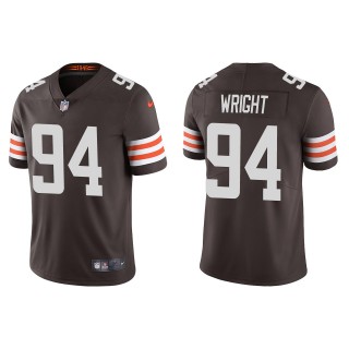 Men's Browns Alex Wright Brown 2022 NFL Draft Vapor Limited Jersey
