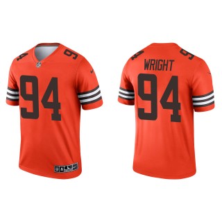 Men's Browns Alex Wright Orange 2022 NFL Draft Inverted Legend Jersey