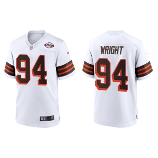 Men's Browns Alex Wright White 2022 NFL Draft 1946 Collection Game Jersey
