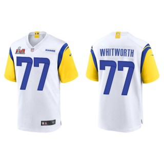 Super Bowl LVI Andrew Whitworth Rams White Game Jersey
