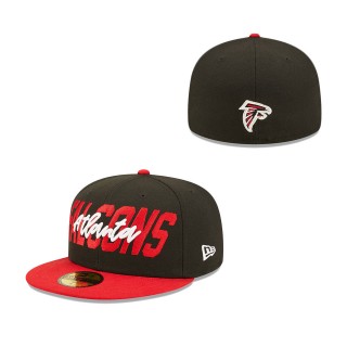 Atlanta Falcons Black Red 2022 NFL Draft On Stage 59FIFTY Fitted Hat