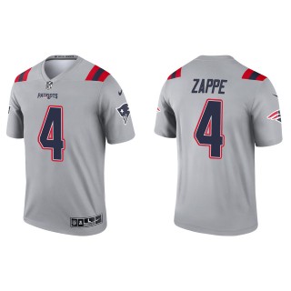 Men's New England Patriots Bailey Zappe Gray Inverted Legend Jersey