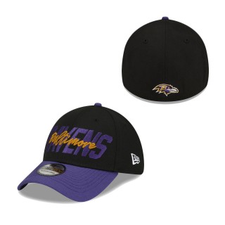 Baltimore Ravens Black Purple 2022 NFL Draft 39THIRTY Flex Hat