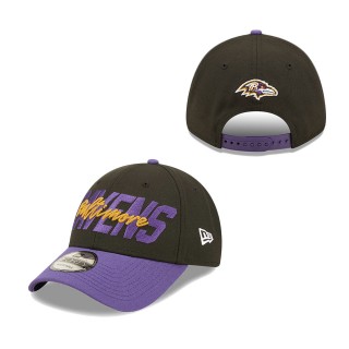 Baltimore Ravens Black Purple 2022 NFL Draft 9FORTY Adjustable Hat