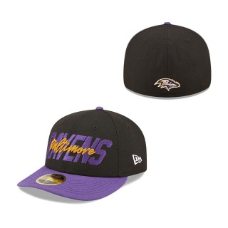 Baltimore Ravens Black Purple 2022 NFL Draft Low Profile 59FIFTY Fitted Hat