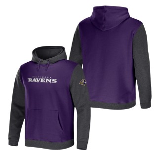 Men's Baltimore Ravens NFL x Darius Rucker Collection by Fanatics Purple Charcoal Colorblock Pullover Hoodie