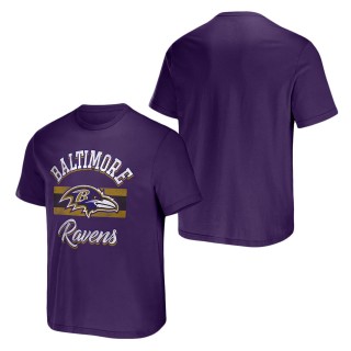 Men's Baltimore Ravens NFL x Darius Rucker Collection by Fanatics Purple Stripe T-Shirt