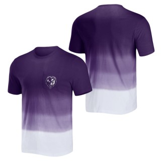 Men's Baltimore Ravens NFL x Darius Rucker Collection by Fanatics Purple White Dip Dye Pocket T-Shirt