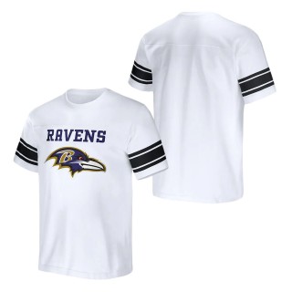 Men's Baltimore Ravens NFL x Darius Rucker Collection by Fanatics White Football Striped T-Shirt