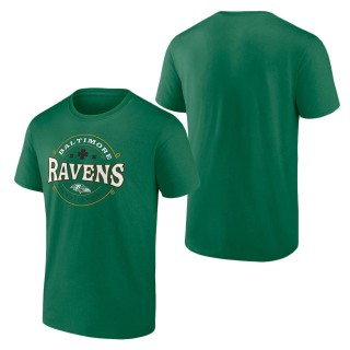 Men's Baltimore Ravens Fanatics Branded Kelly Green Lucky Team T-Shirt