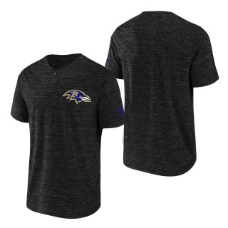 Men's Baltimore Ravens NFL x Darius Rucker Collection by Fanatics Black Slub Henley T-Shirt