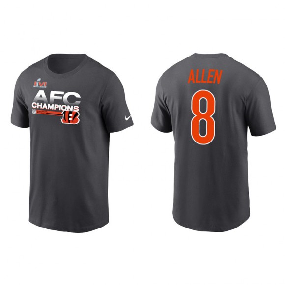 Brandon Allen Bengals 2021 AFC Champions Locker Room Trophy Men's Anthracite T-Shirt