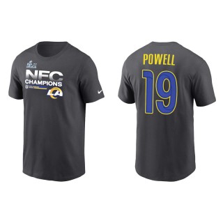 Brandon Powell Rams 2021 NFC Champions Locker Room Trophy Men's Anthracite T-Shirt