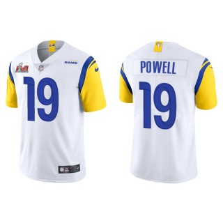 Super Bowl LVI Brandon Powell Rams White Vapor Limited Jersey