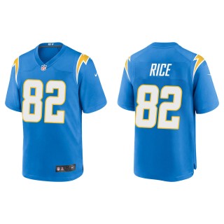 Chargers Brenden Rice Powder Blue Game Jersey