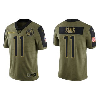 Cam Sims Commanders Salute to Service Limited Men's Olive Jersey