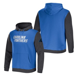 Men's Carolina Panthers NFL x Darius Rucker Collection by Fanatics Blue Charcoal Colorblock Pullover Hoodie