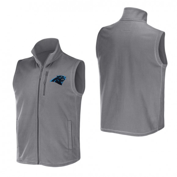 Men's Carolina Panthers NFL x Darius Rucker Collection by Fanatics Gray Polar Fleece Full-Zip Vest