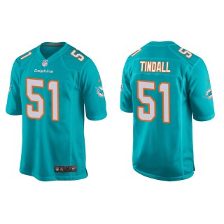 Men's Dolphins Channing Tindall Aqua 2022 NFL Draft Game Jersey
