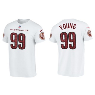 Chase Young Commanders Name & Number  Men's White T-Shirt