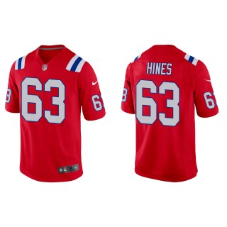 Men's New England Patriots Chasen Hines Red Alternate Game Jersey