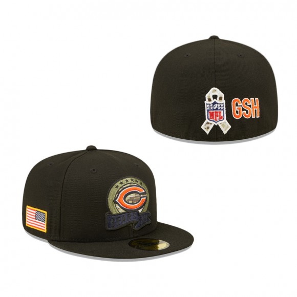 Men's Chicago Bears Black 2022 Salute To Service 59FIFTY Fitted Hat