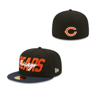Chicago Bears Black Navy 2022 NFL Draft On Stage 59FIFTY Fitted Hat