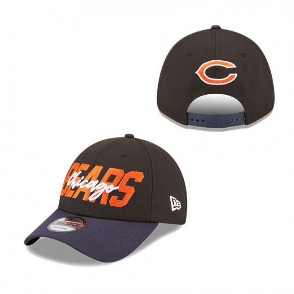 Chicago Bears Black Navy 2022 NFL Draft 9FORTY Adjustable Hat