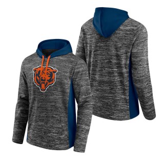 Men's Chicago Bears Fanatics Branded Heathered Charcoal Navy Instant Replay Pullover Hoodie