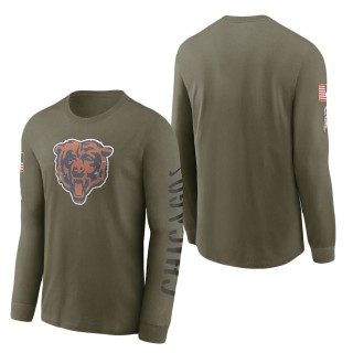 Men's Chicago Bears Olive 2022 Salute To Service Long Sleeve T-Shirt