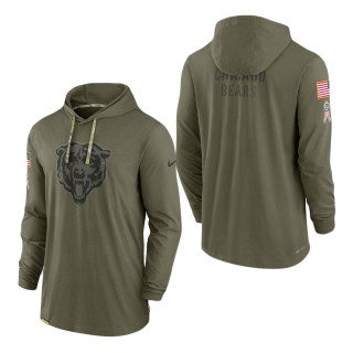 Men's Chicago Bears Olive 2022 Salute to Service Tonal Pullover Hoodie