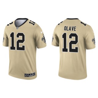 Men's Saints Chris Olave Gold 2022 NFL Draft Inverted Legend Jersey