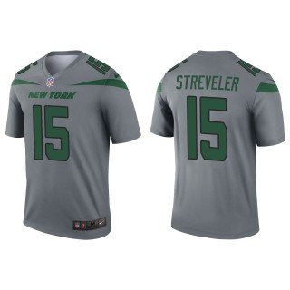 Men's New York Jets Chris Streveler Gray Inverted Legend Jersey