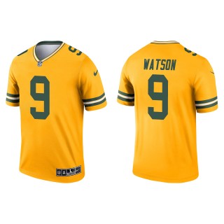 Men's Packers Christian Watson Gold 2022 NFL Draft Inverted Legend Jersey