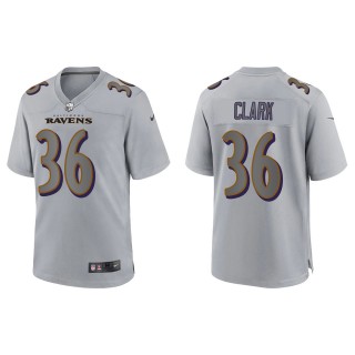 Men's Chuck Clark Baltimore Ravens Gray Atmosphere Fashion Game Jersey