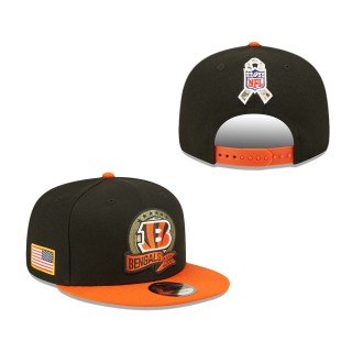 Men's Cincinnati Bengals Black Orange 2022 Salute To Service 9FIFTY Snapback Hat