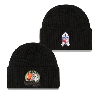 Men's Cleveland Browns Black 2022 Salute To Service Knit Hat