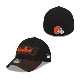 Cleveland Browns Black Brown 2022 NFL Draft 39THIRTY Flex Hat