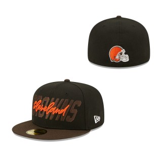 Cleveland Browns Black Brown 2022 NFL Draft On Stage 59FIFTY Fitted Hat