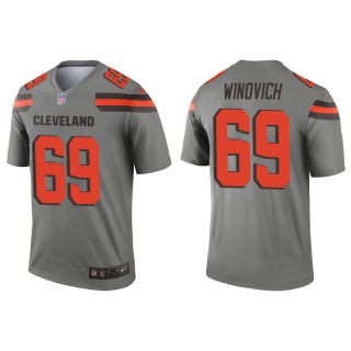Men's Chase Winovich Browns Gray Inverted Legend Jersey