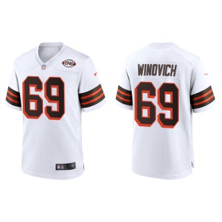 Men's Chase Winovich Browns White 1946 Collection Game Jersey