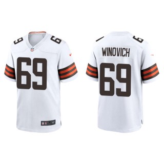 Men's Chase Winovich Browns White Game Jersey