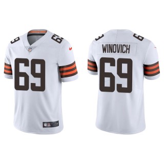Men's Chase Winovich Browns White Vapor Limited Jersey