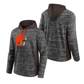 Men's Cleveland Browns Fanatics Branded Heathered Charcoal Brown Instant Replay Pullover Hoodie