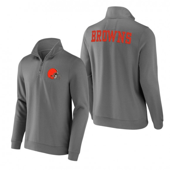 Men's Cleveland Browns NFL x Darius Rucker Collection by Fanatics Gray Tri-Blend Quarter-Zip Sweatshirt