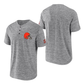 Men's Cleveland Browns NFL x Darius Rucker Collection by Fanatics Heathered Gray Slub Henley T-Shirt