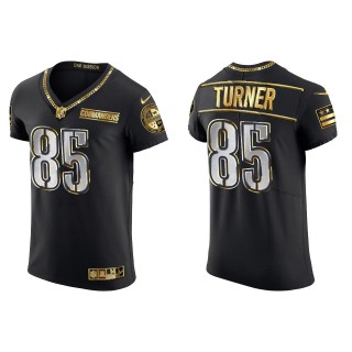Men's Commanders Cole Turner Black 2022 NFL Draft Golden Elite Jersey