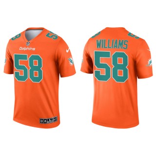 Men's Dolphins Connor Williams Orange Inverted Legend Jersey