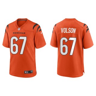 Men's Bengals Cordell Volson Orange 2022 NFL Draft Game Jersey